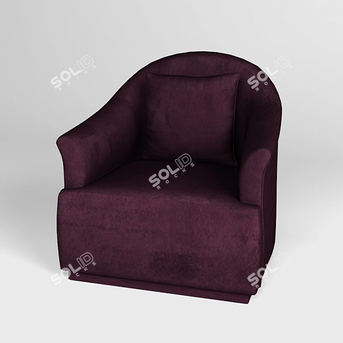 Luxurious Velvet Chair 3D model image 1