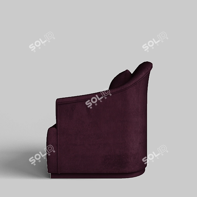 Luxurious Velvet Chair 3D model image 2