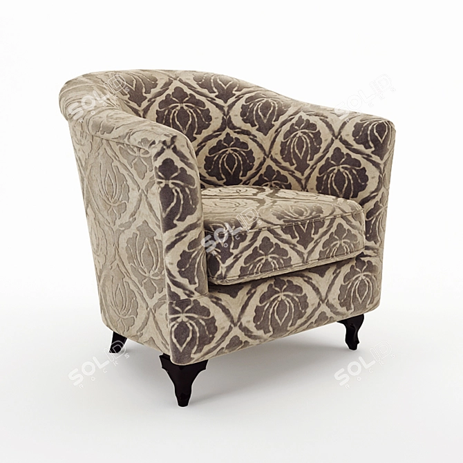 Byblos P14tR Armchair: Italian Elegance 3D model image 1