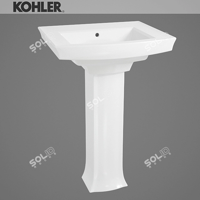 KOHLER Archer Washbasin: Sleek Space-Saving Design 3D model image 1