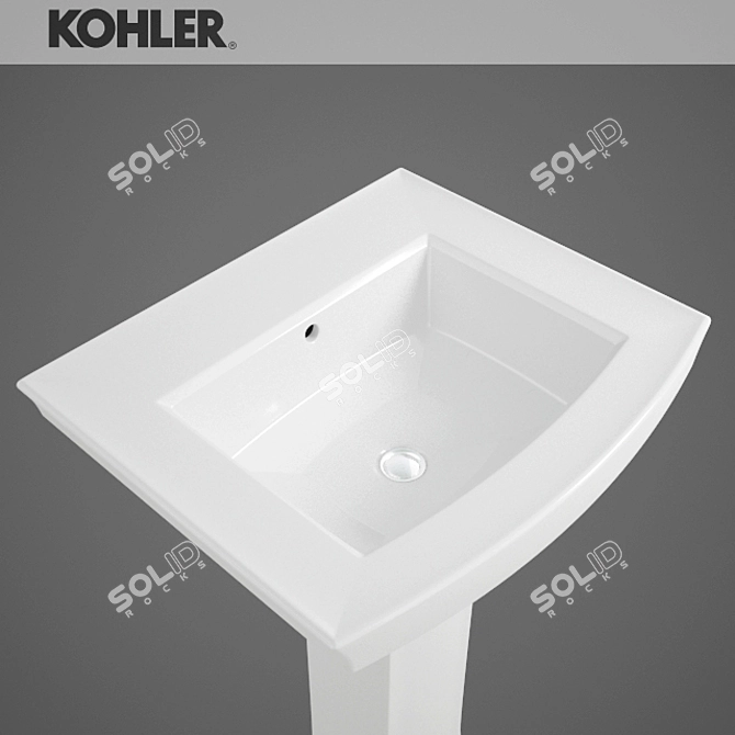 KOHLER Archer Washbasin: Sleek Space-Saving Design 3D model image 2