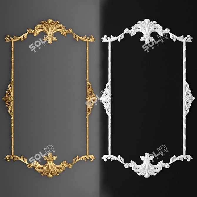 Elegant Decorative Frame 3D model image 1