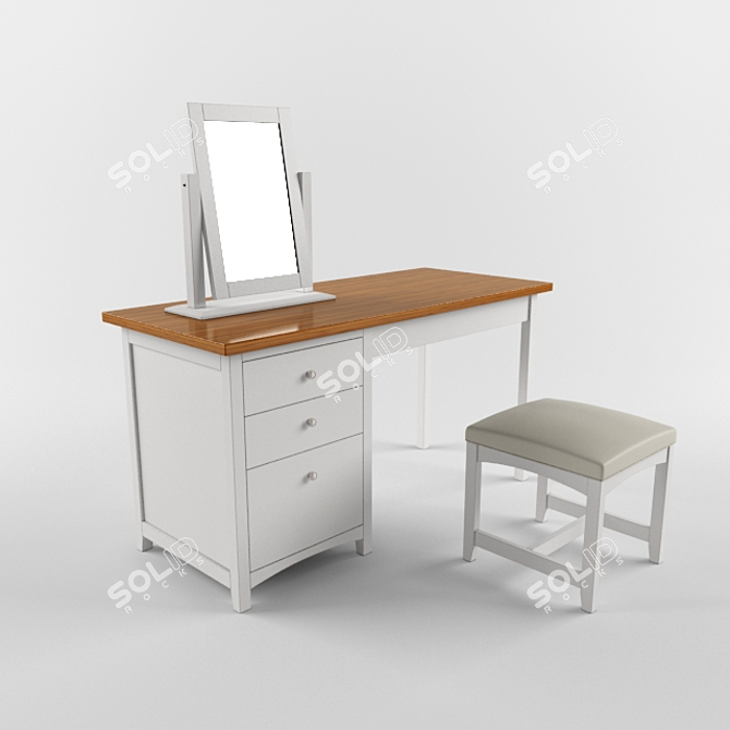 Elegant Vanity Dressing Table 3D model image 2