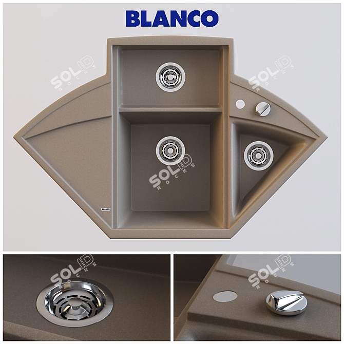 Blanco Axia II 9E Corner Sink 3D model image 1