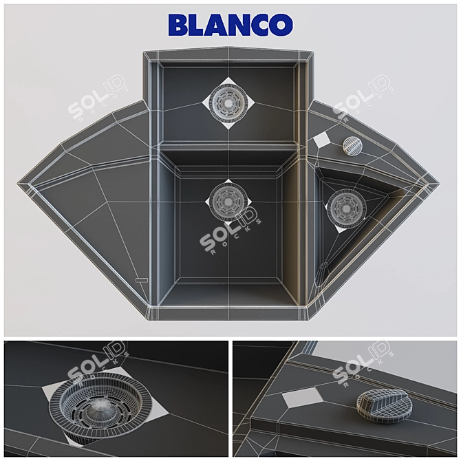 Blanco Axia II 9E Corner Sink 3D model image 2