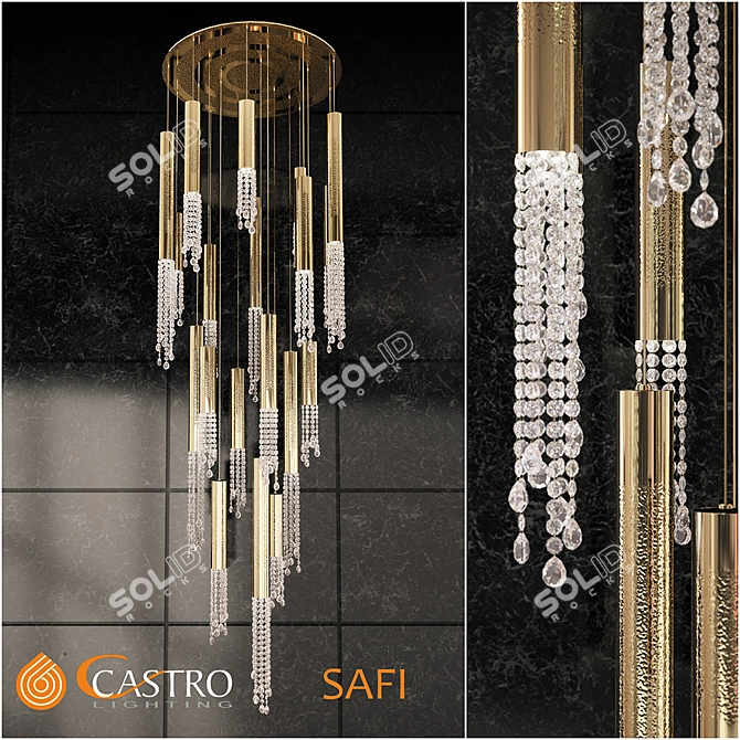 SAFI Cascade Chandelier: Elegant & Versatile! 3D model image 1