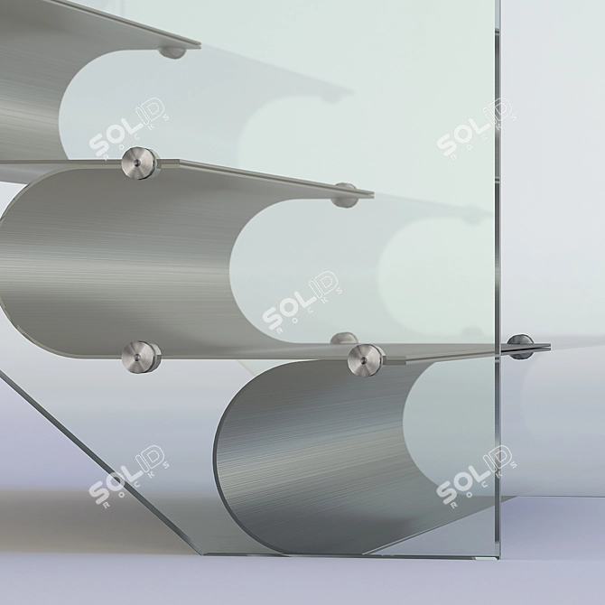 Modern Glass Staircase Design 3D model image 3
