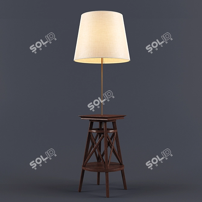 Title: Versatile Shelf Floor Lamp 3D model image 1