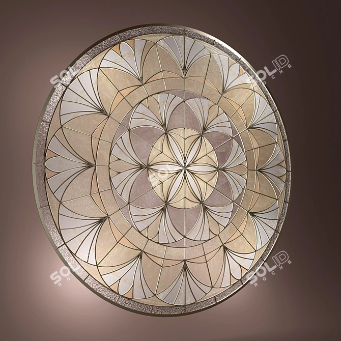 Art Deco Stained Glass Window 3D model image 1