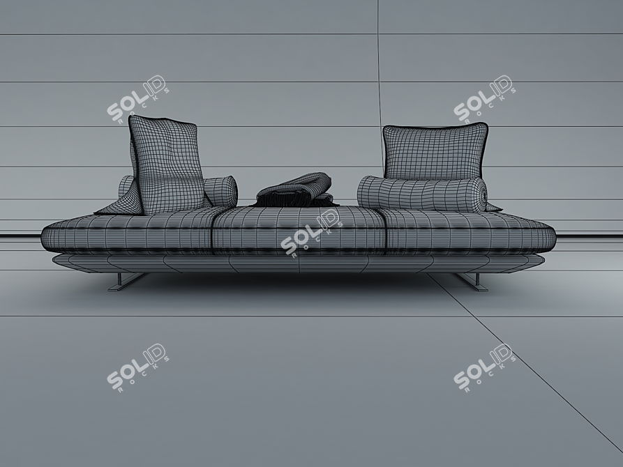 Prado 3-Seater Modern Sofa 3D model image 2