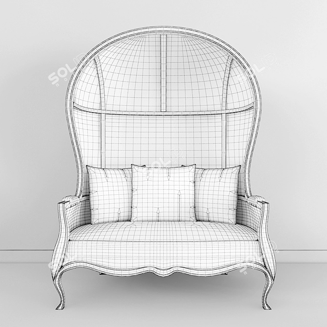 Sturdy Black Roman Chair 3D model image 2