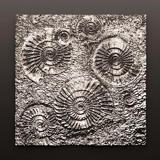 Luxury Ammonite Wall Panel 3D model image 1