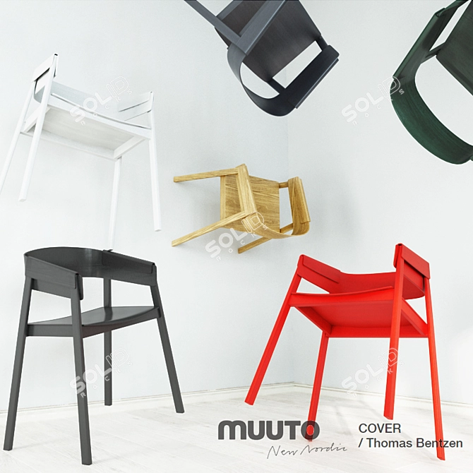 Muuto COVER Chair: 6 Texture Options 3D model image 3