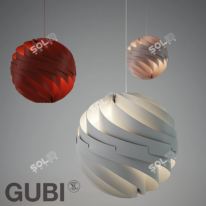 Gubi Turbo Pendant L by Weisdorf: Modern Aluminum Lamp, 620mm Diameter 3D model image 1