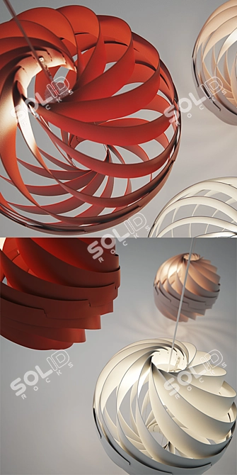 Gubi Turbo Pendant L by Weisdorf: Modern Aluminum Lamp, 620mm Diameter 3D model image 2