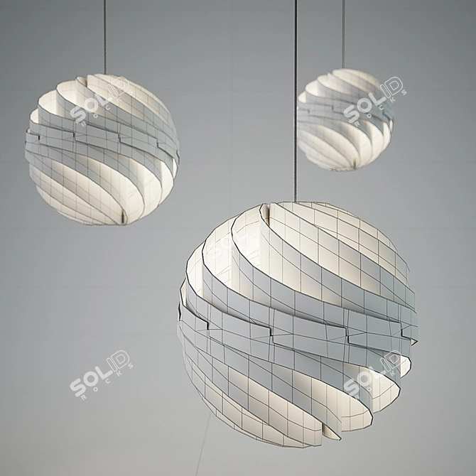 Gubi Turbo Pendant L by Weisdorf: Modern Aluminum Lamp, 620mm Diameter 3D model image 3