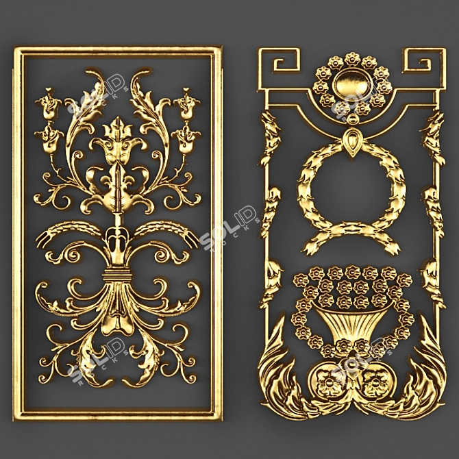 Elegant Stucco and Frame 3D model image 1