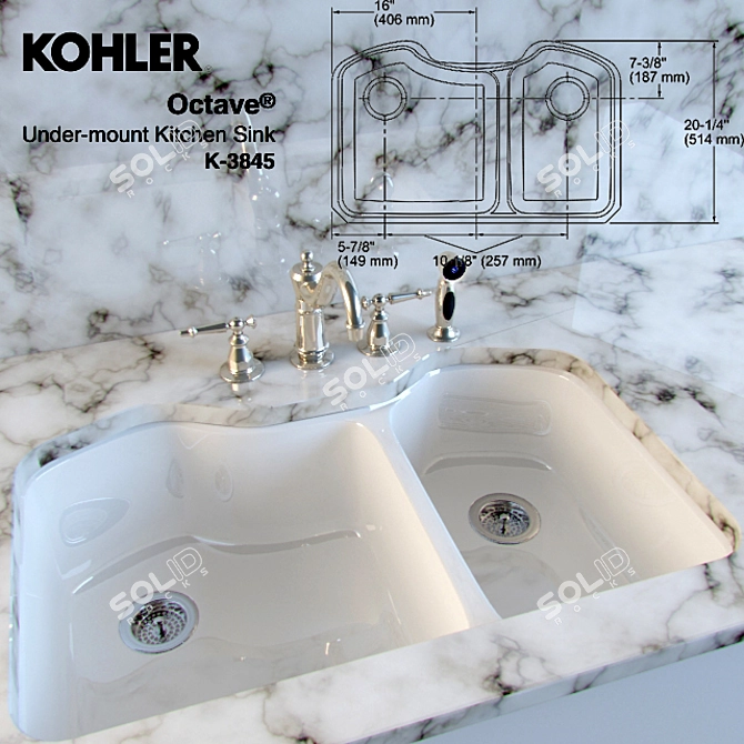 Kohler Antique Faucet and Octave Sink 3D model image 1