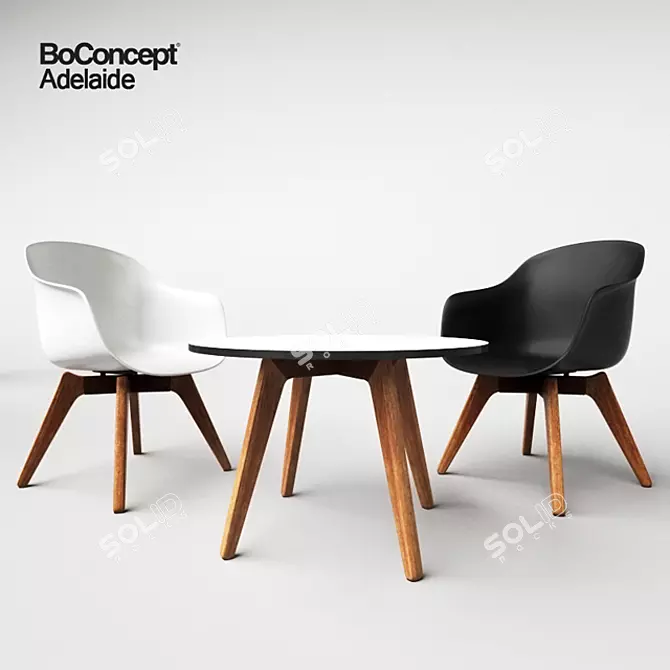 Adelaide Chair & Table Set 3D model image 1