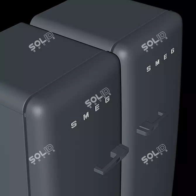 Sleek Smeg Refrigerator and Freezer 3D model image 3