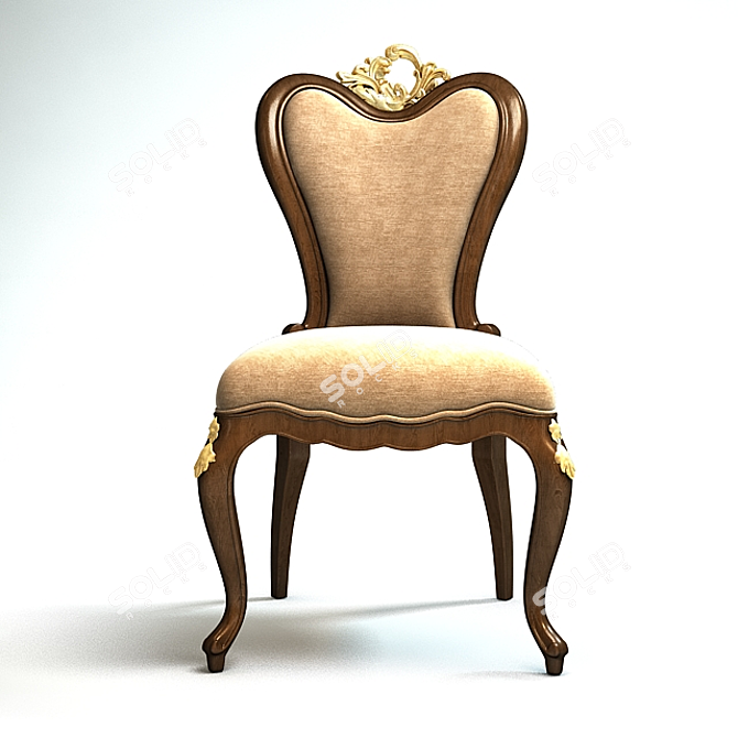 European Single Chair: Comfort in Style 3D model image 1