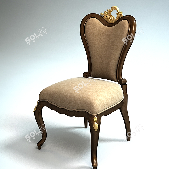 European Single Chair: Comfort in Style 3D model image 2