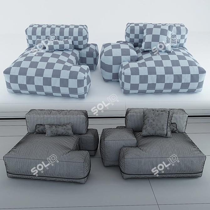 Sanders Sofa: Stylish Design with Attached Armrest | Ditre Italia 3D model image 2