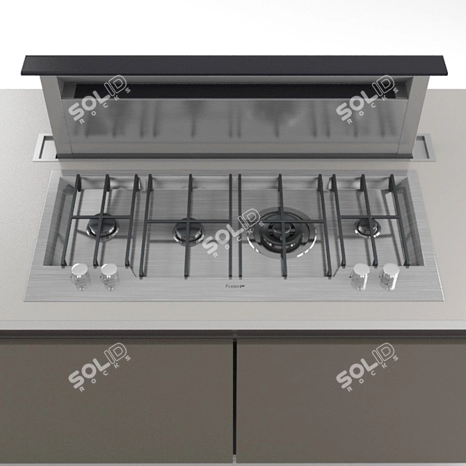 Foster Kitchen: Stylish & Efficient 3D model image 2