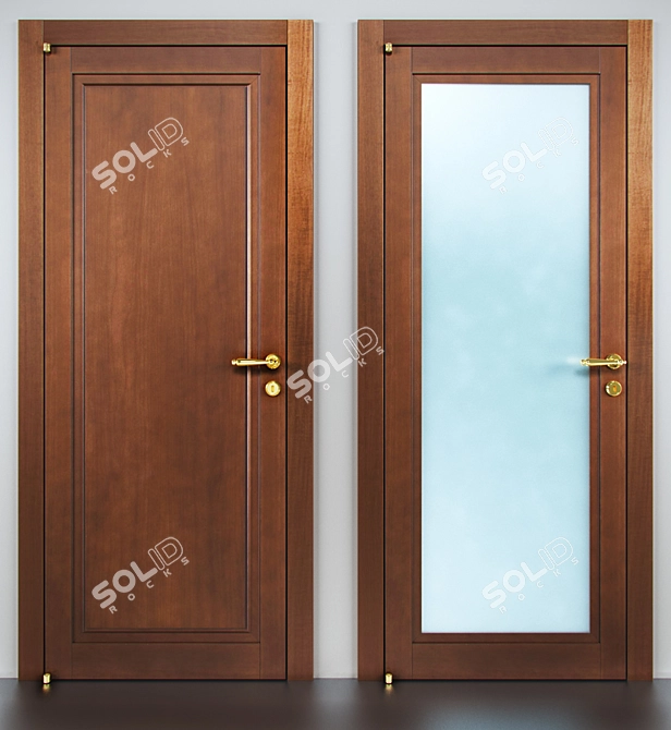 Elegant Barausse Doors Collection 3D model image 2