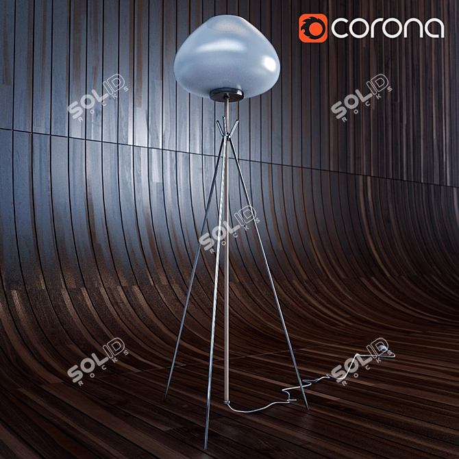 Elegant Art Nouveau Lamp 3D model image 1