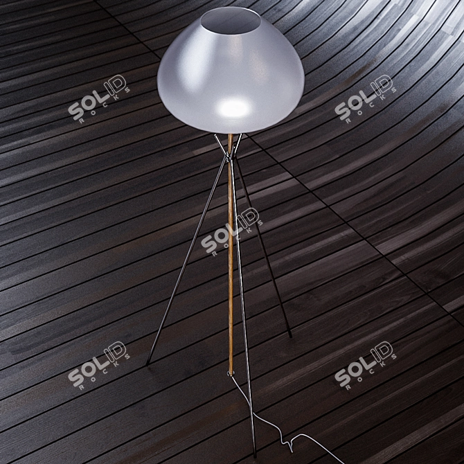 Elegant Art Nouveau Lamp 3D model image 2