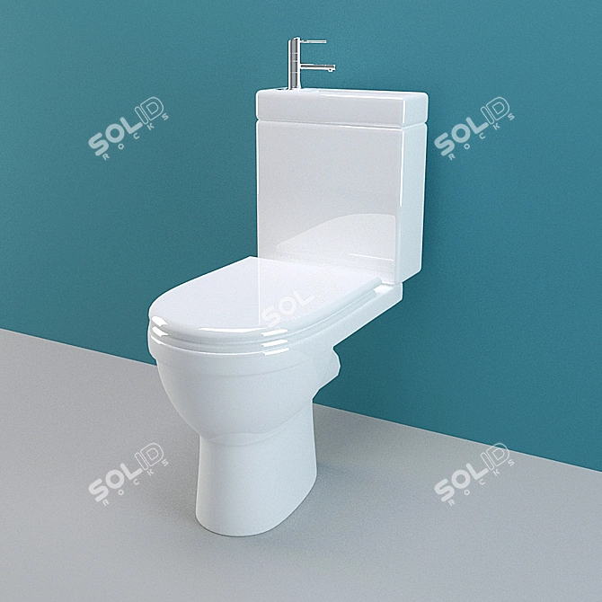 FlushMaster Toilet 3D model image 1