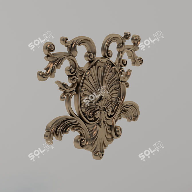 Floral Decor Patch 3D model image 2