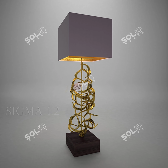 Elegant Bronze Lamp with Quartz Jewel 3D model image 1