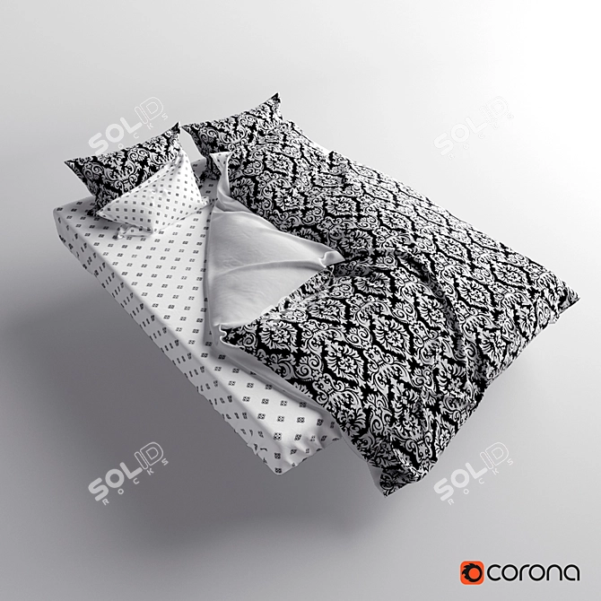 Luxury Dream Bed Linens 3D model image 1