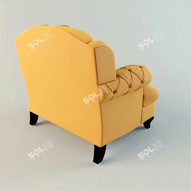 Classic Style Chair with Straps 3D model image 2