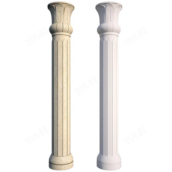 Sculpted Stone Column 3D model image 1