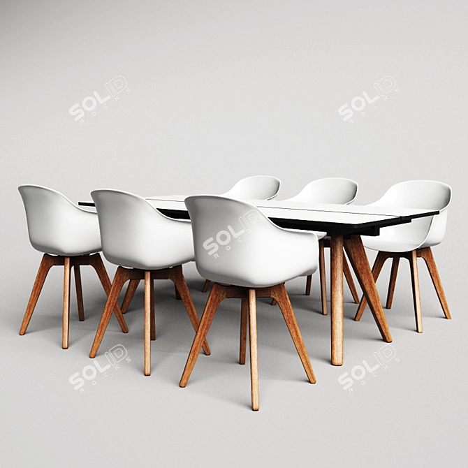 Adelaide Outdoor Dining Set 3D model image 1