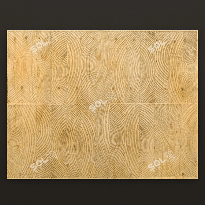 Handcrafted Wood Carved Wall Panel 3D model image 1