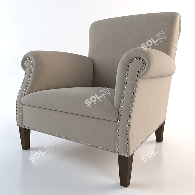 Elegant BEGONIA Armchair: Luxurious Comfort 3D model image 1