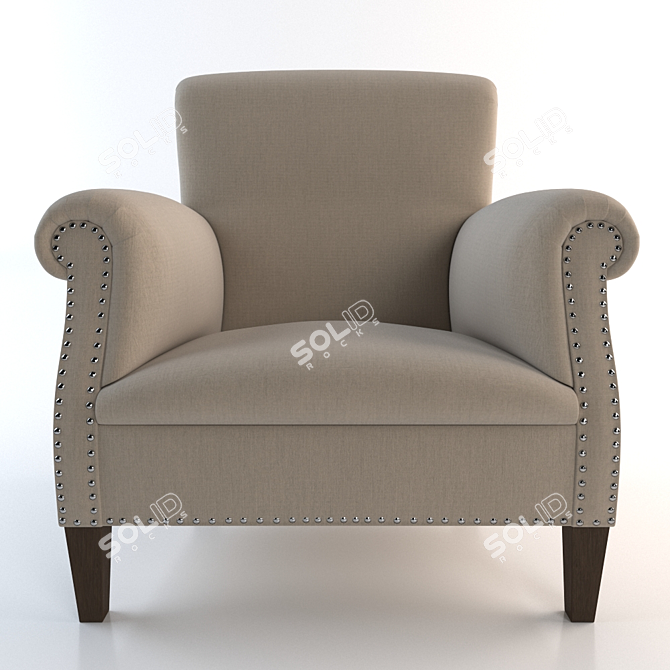 Elegant BEGONIA Armchair: Luxurious Comfort 3D model image 2