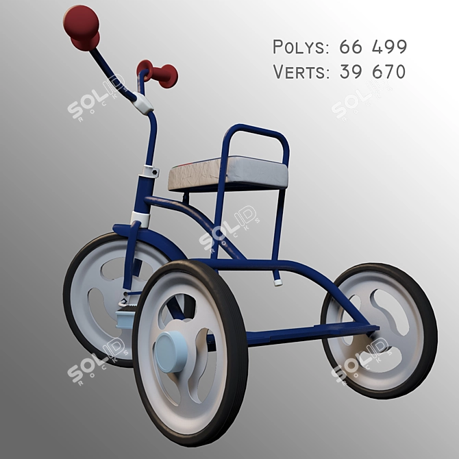 Three-Wheel Kids Bike 3D model image 1