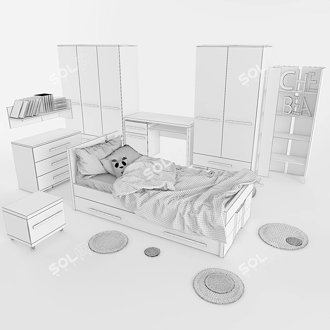 Titouan Children's Furniture Set 3D model image 2