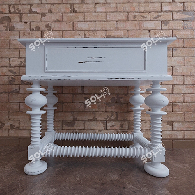 Steven Shell Console
Handcrafted Rustic Console
Antique-inspired Wooden Console
Vintage Style Hallway Table
Artisan Made 3D model image 1