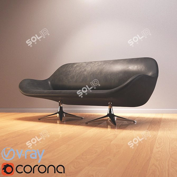 Title: Vintage Lounge Sofa (by Rohé Noordwolde) 3D model image 1