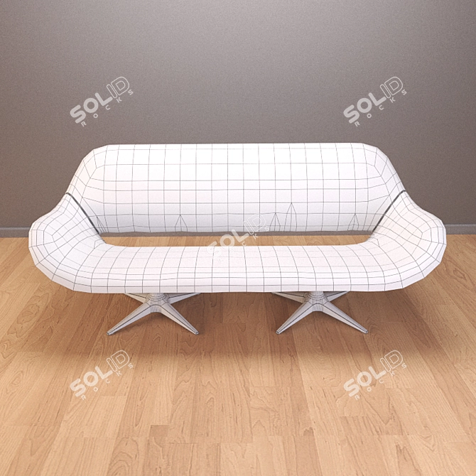 Title: Vintage Lounge Sofa (by Rohé Noordwolde) 3D model image 3