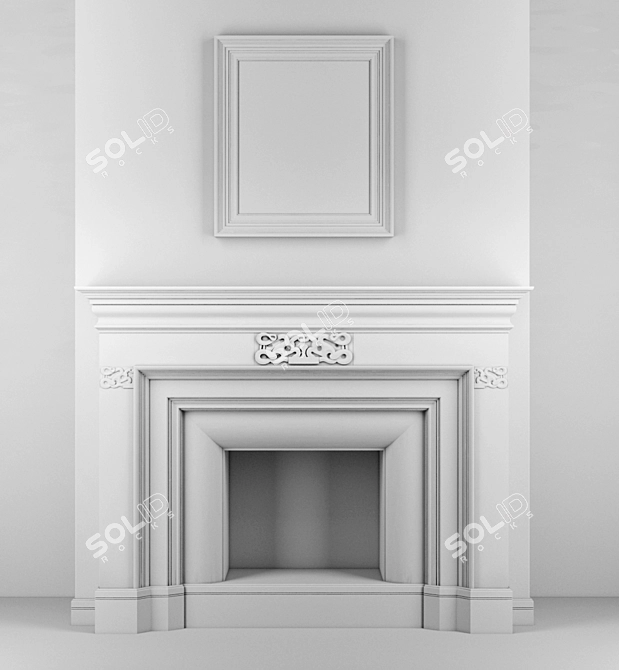 Fireplace of Elegance: Classic Portal Design 3D model image 2