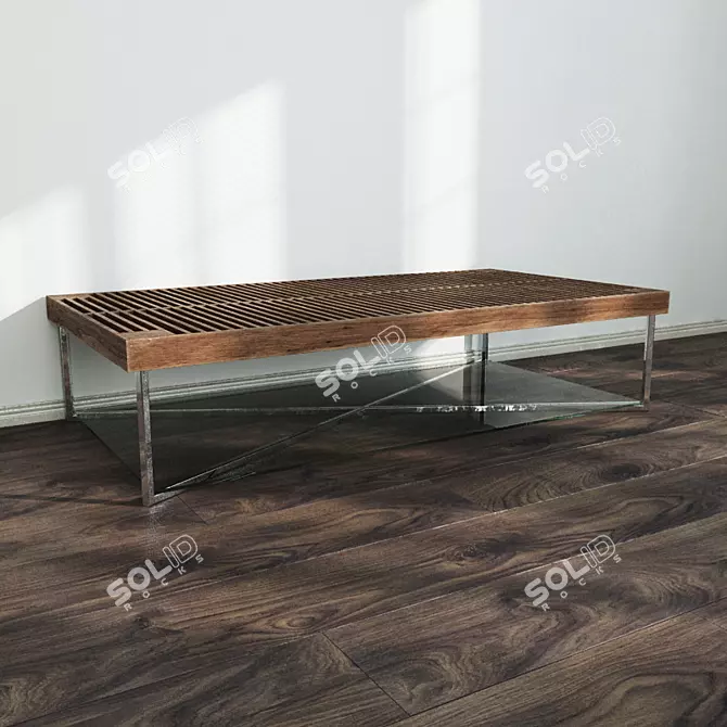 Minimalist Wood Table 3D model image 1