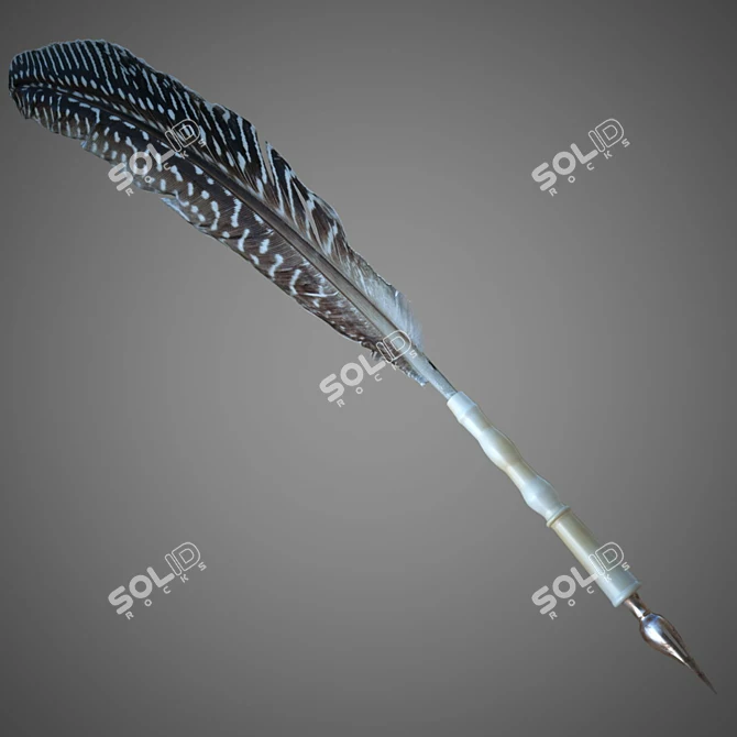Elegant Pen and Ink Set 3D model image 1