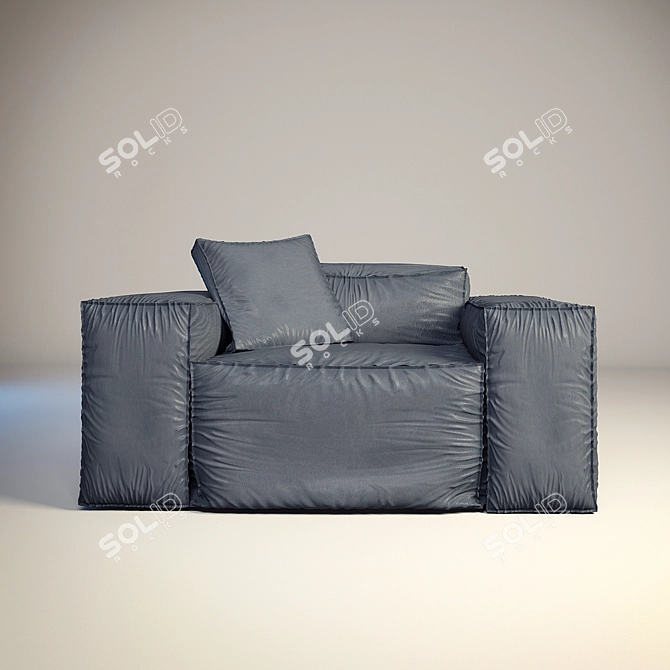 Elegant Blanche Melia Armchair 3D model image 2